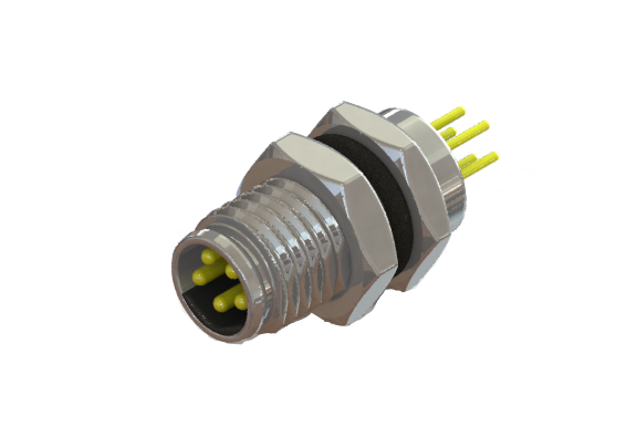 防水 IP66 から 68 M8 B コード 5 ピンオスデバイスパネルコネクタ B08D-M105HPR