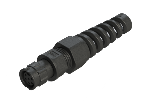Connecteur étanche IP67 de taille B (standard) à 6 broches femelles pour fixation sur le terrain CBD-L306SAM