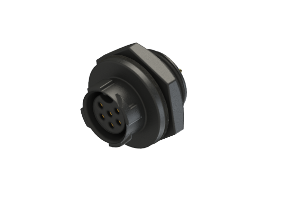 Étanchéité IP66 à 68 Taille B (standard) Connecteur femelle à 6 broches pour montage sur panneau CBD-Q306CPF