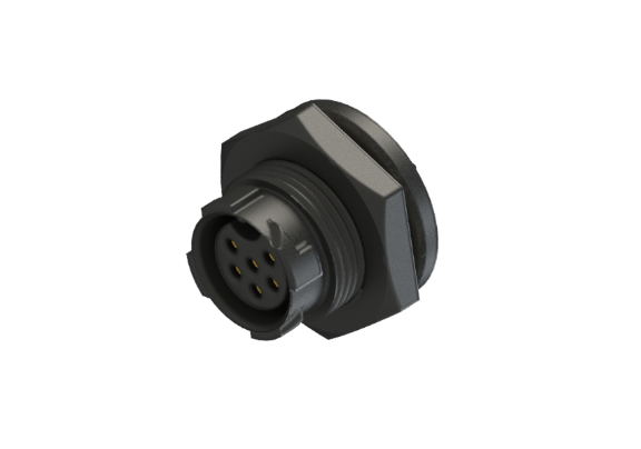 Étanchéité IP66 à 68 Taille B (standard) Connecteur femelle à 6 broches pour montage sur panneau CBD-Q306CPR