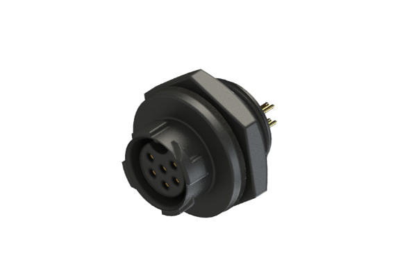 Étanchéité IP66 à 68 Taille B (standard) Connecteur femelle à 6 broches pour montage sur panneau CBD-Q306CSF