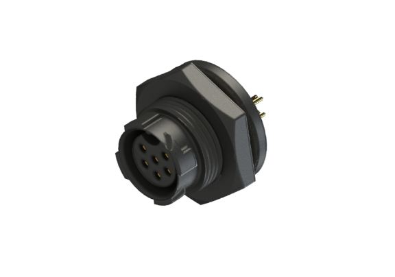 Étanchéité IP66 à 68 Taille B (standard) Connecteur femelle à 6 broches pour montage sur panneau CBD-Q306CSR