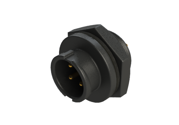Impermeable IP66 a 68 Tamaño B (estándar) Conector macho de 12 pines para montaje en panel CBN-L112CPF