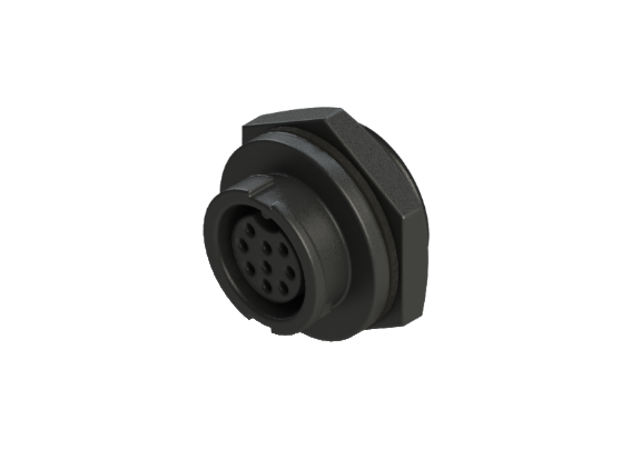 Waterproof IP66 to 68 C-size(Middle) 9 Pins Female Panel Mounting Connector CCD-L309CPF