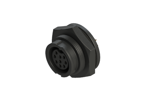 Waterproof IP66 to 68 C-size(Middle) 9 Pins Female Panel Mounting Connector CCD-L309CSR