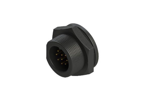 Waterproof IP66 to 68 C-size(Middle) 9 Pins Male Panel Mounting Connector CCD-P109CHR