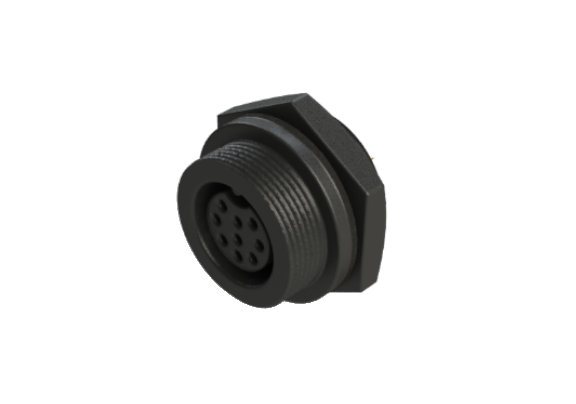 IP66 to 68 C-size(Middle) 9 Pins 母針 設備面板端 防水連接器 CCD-P309CSF