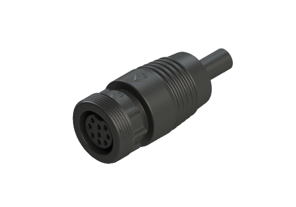 IP66 to 68 C-size(Middle) 9 Pins 母針 外部線材加工 防水連接器 CCD-P309SN