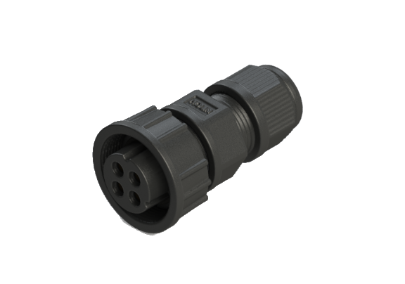 IP67 C-size(Middle) 4 Pins 母針 外部線組裝式 防水連接器 CCG-P204SA