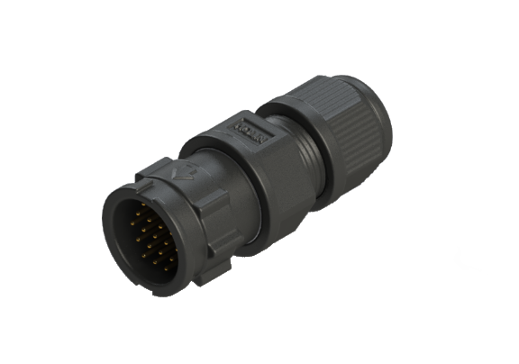 IP67 C-size(Middle) 18 Pins 公針 外部線組裝式 防水連接器 CCN-L118SA