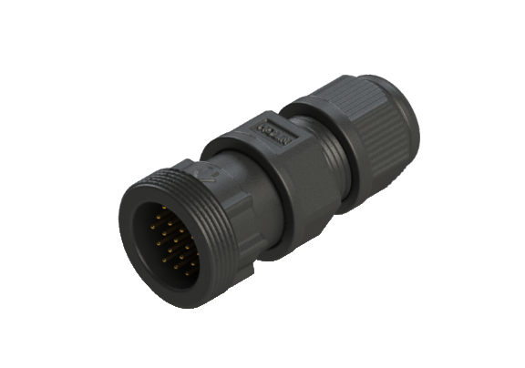 IP67 C-size(Middle) 18 Pins 公針 外部線組裝式 防水連接器 CCN-P118SA