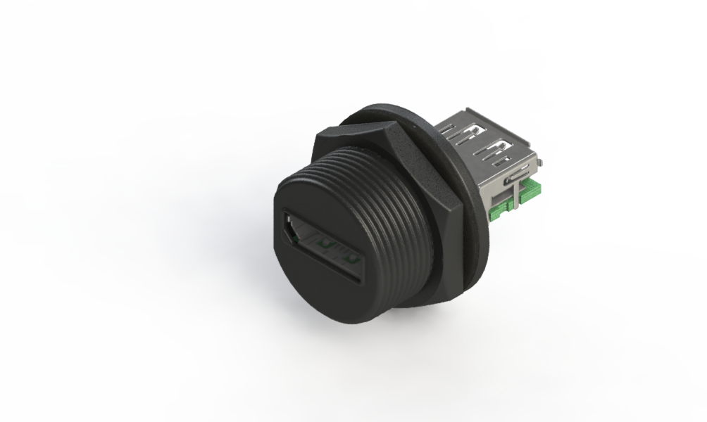 Conector de montaje en panel hembra de puerto de pantalla IP66 a 68 resistente al agua DSPD-P3CSJ