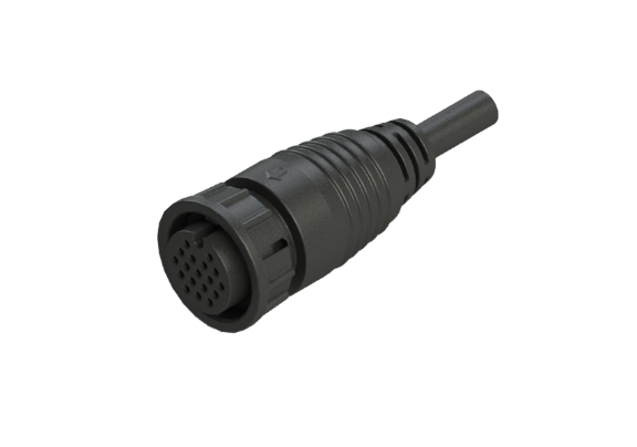 IP66 to 68 D-size(Large) 18 Pins 母針 外部線材加工 防水連接器 CDD-L218SM