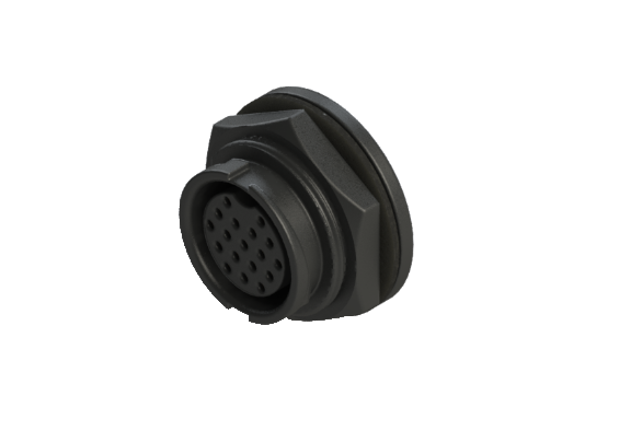 IP66 to 68 D-size(Large) 18 Pins 母針 設備面板端 防水連接器 CDD-L318CSR