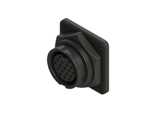 防水IP66～68 Dサイズ(大) 18ピン メス デバイスパネルコネクタ CDD-L318QSR
