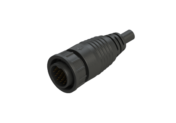IP66 to 68 D-size(Large) 18 Pins 公針 外部線材加工 防水連接器 CDD-L418SM