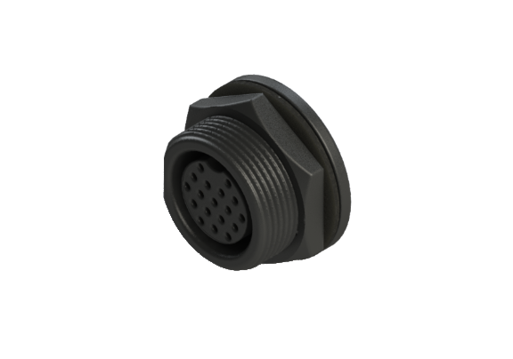 Etanche IP66 à 68 Taille D (Large) 18 broches Connecteur femelle pour montage sur panneau CDD-P318CSR