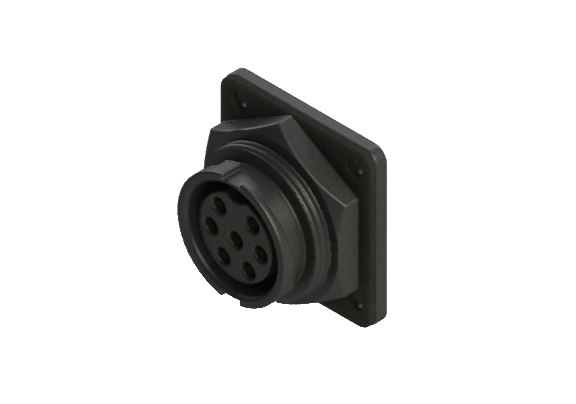 IP66 to 68 D-size(Large) 7 Pins 母針 設備面板端 防水連接器 CDG-L307QSR