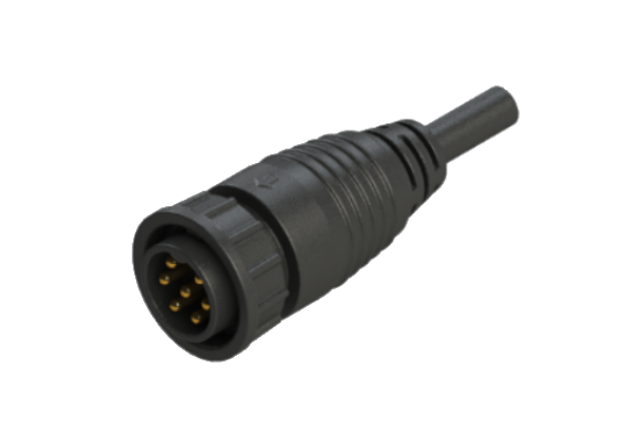 IP66 to 68 D-size(Large) 7 Pins 公針 外部線材加工 防水連接器 CDG-L407SM
