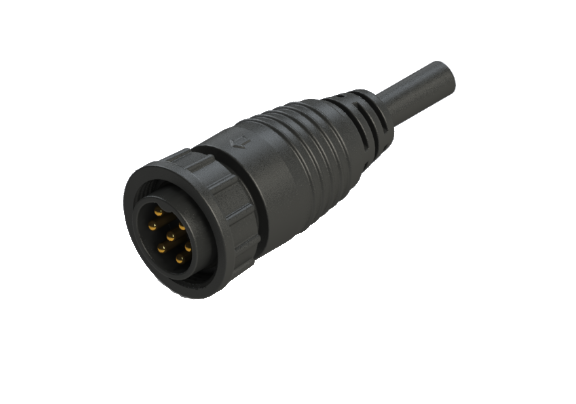 IP66 to 68 D-size(Large) 7 Pins 公針 外部線材加工 防水連接器 CDG-P407SM