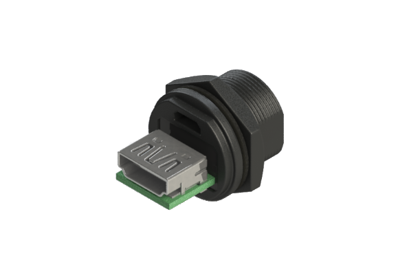 防水 IP66 ～ 68 HDMI A タイプ メス パネル取付コネクタ HDMAC-P3CSJ