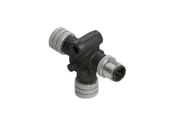 防水 IP66 ～ 68 M12 アクセサリ 5 ピン オス - タップ コネクタ A12T-MFFM555