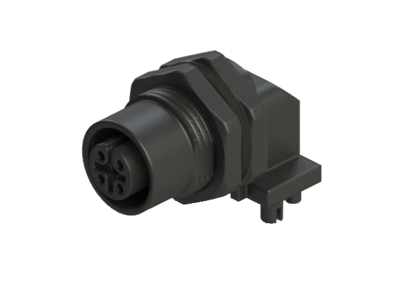 Waterproof IP66 to 68 M12 A code 4 Pins Female Panel Mounting Connector A12D-P204HPRR