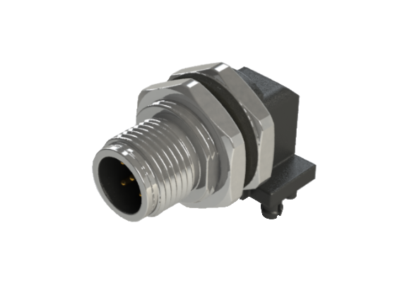 Waterproof IP66 to 68 M12 A code 4 Pins Male Panel Mounting Connector A12D-S104HPRR