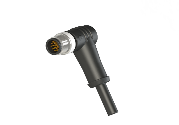 Waterproof IP66 to 68 M12 A code 4 Pins Male Cable Assembly Connector A12D-M104RN