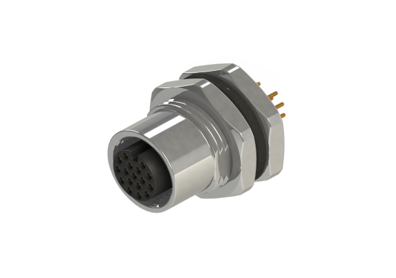Waterproof IP66 to 68 M12 A code 4 Pins Female Panel Mounting Connector A12D-M204HPR