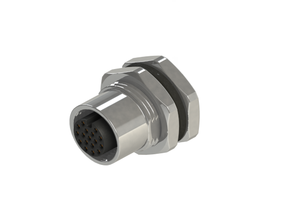 Waterproof IP66 to 68 M12 A code 4 Pins Female Panel Mounting Connector A12D-M204HSR