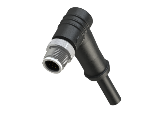 Waterproof IP66 to 68 M12 A code 4 Pins Male Cable Assembly Connector A12D-S104RN