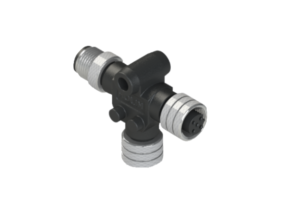 IP66 to 68 M12 B code M12 Accessories 5 Pins 公對母 分接器 防水連接器 B12T-MFFM555