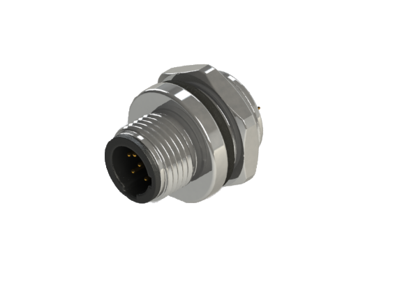 Waterproof IP66 to 68 M12 C code 5 Pins Male Panel Mounting Connector C12D-M105CSF