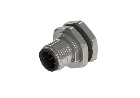IP66 to 68 M12 D code 3 Pins 公針 設備面板端 防水連接器 D12D-M103HSR