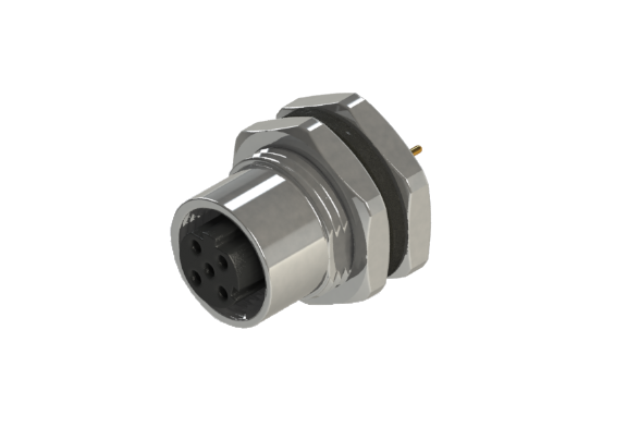 Waterproof IP66 to 68 M12 D code 4 Pins Female Panel Mounting Connector D12D-M204HPR