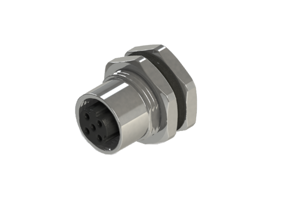 Waterproof IP66 to 68 M12 D code 4 Pins Female Panel Mounting Connector D12D-M204HSR