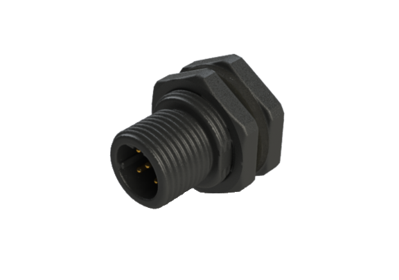Wasserdichter IP66 bis 68 M12 D-Code 3-poliger Einbaustecker D12D-P103HPR Wasserdichter IP66 bis 68 M12 D-Code 3-poliger Einbaustecker D12D-P103HPR