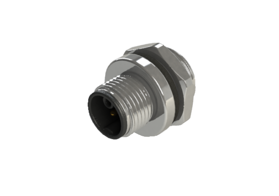 Waterproof IP66 to 68 M12 K code 3 Pins Male Panel Mounting Connector K12P-M503CSF
