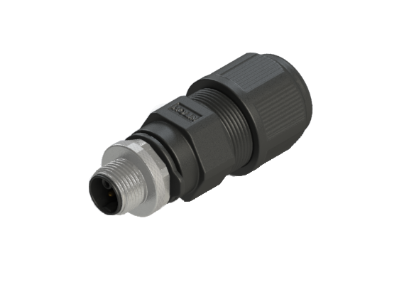 Connecteur étanche IP66 à 68 M12 K code 5 broches mâle à fixer sur le terrain K12P-M505SA