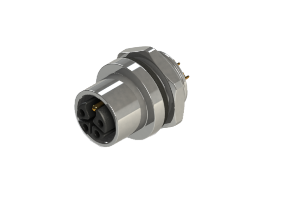 Connecteur étanche IP66 à 68 M12 K code 5 broches femelle pour montage sur panneau K12P-M605CSF