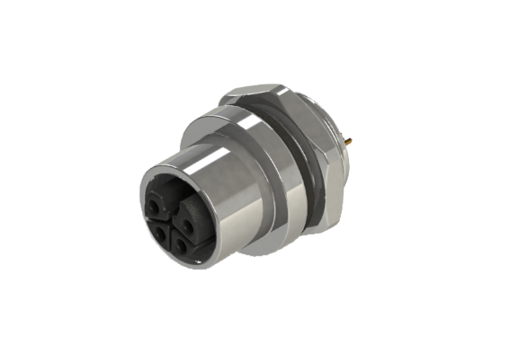 Etanche IP66 à 68 M12 L code 4 broches Connecteur femelle pour montage sur panneau L12P-M204CSF