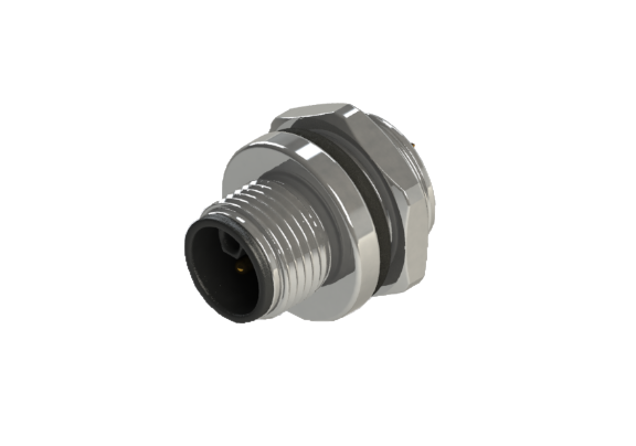 Etanche IP66 à 68 M12 L code 5 broches Connecteur mâle pour montage sur panneau L12P-M505CSF