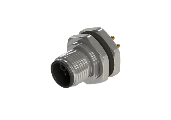 Etanche IP66 à 68 M12 L code 5 broches Connecteur mâle pour montage sur panneau L12P-M505HPR