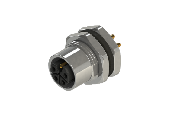 Etanche IP66 à 68 M12 L code 5 broches Connecteur femelle pour montage sur panneau L12P-M605HSR