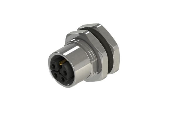 Waterproof IP66 to 68 M12 L code 3 Pins Female Panel Mounting Connector L12P-M603HSR