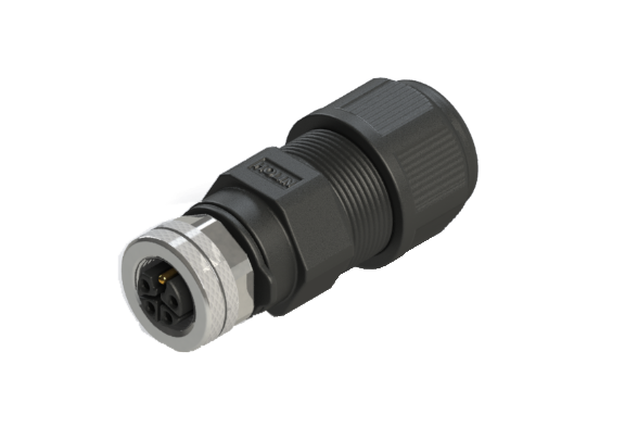 Connecteur étanche IP66 à 68 M12 L code 5 broches femelle à fixer sur le terrain L12P-M605SA