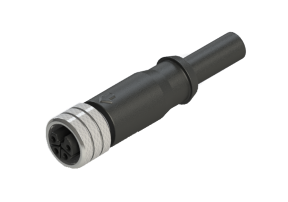 Etanche IP66 à 68 M12 L code 4 broches Connecteur d'assemblage de câble femelle L12P-S204SN