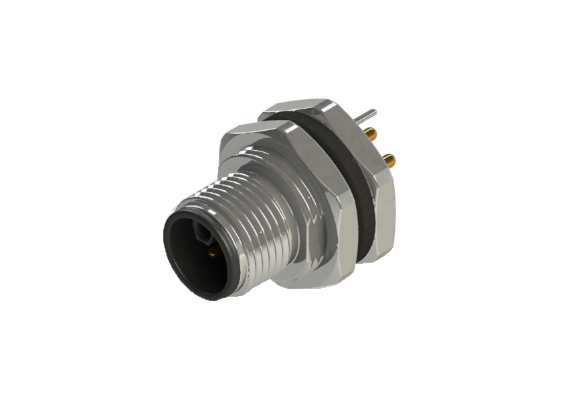 Etanche IP66 à 68 M12 L code 5 broches Connecteur mâle pour montage sur panneau L12P-S505HPR