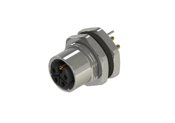 Etanche IP66 à 68 M12 L code 5 broches Connecteur femelle pour montage sur panneau L12P-S605HPR